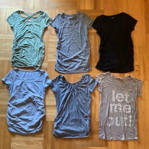 Six maternity T-shirts, size small